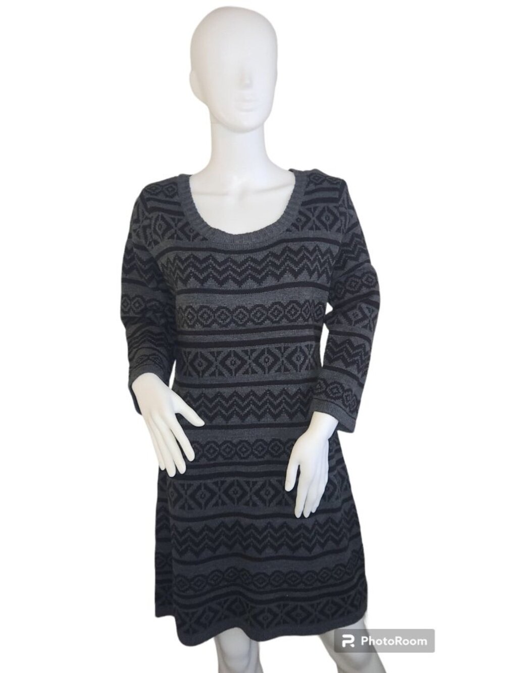 Sweater Dress Black & Gray New with Tags Ladies Size Large